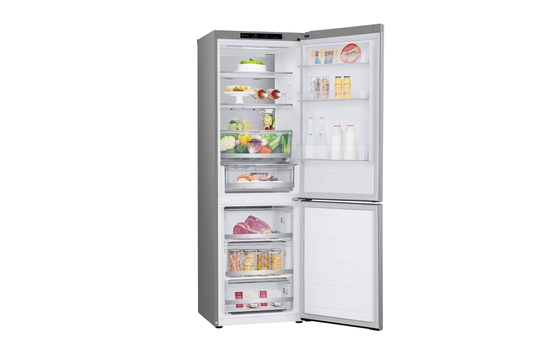 LG 1.86M 344L Jääkaappipakastimet (Prime Silver) - Energialuokka D, Nature Fresh, Door Cooling+™ ja Smart Diagnosis™, right side view, GBV7180DPY, thumbnail 12