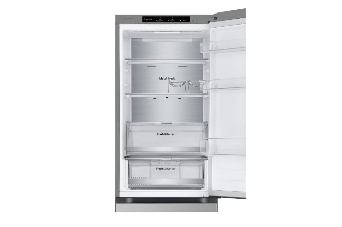 LG 1.86M 344L Jääkaappipakastimet (Prime Silver) - Energialuokka D, Nature Fresh, Door Cooling+™ ja Smart Diagnosis™, front top empty , GBV7180DPY, thumbnail 13