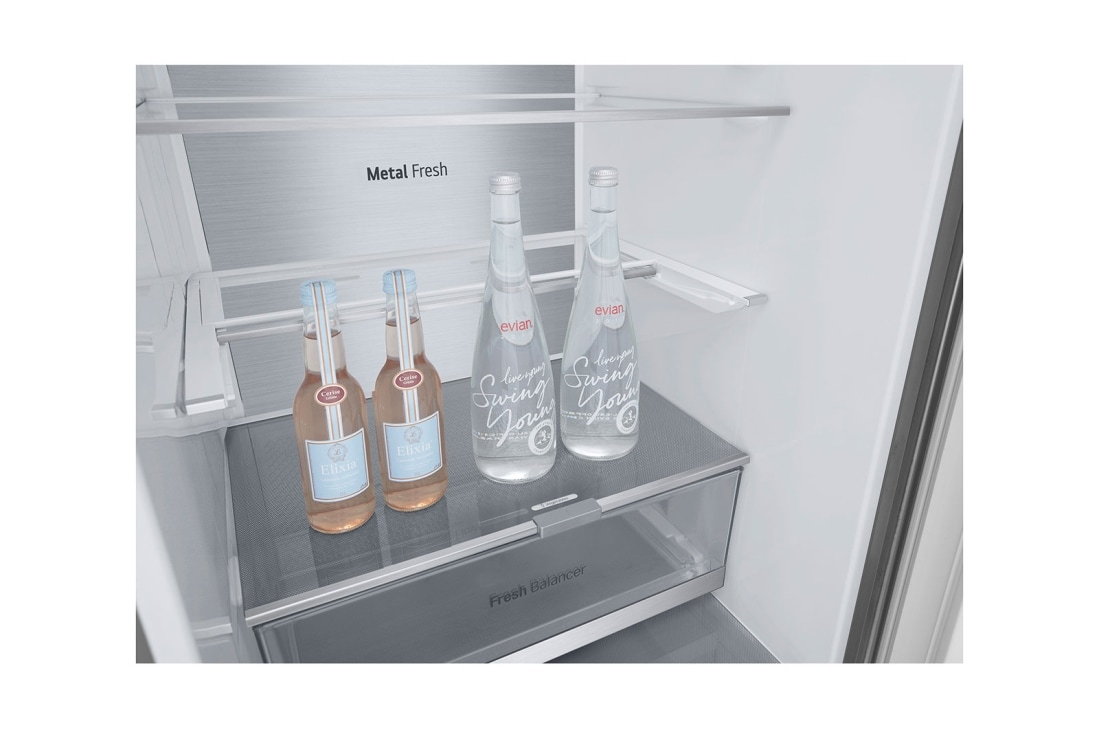 LG 2.03M 387L Jääkaappipakastimet (Prime Silver ) - Energialuokka D, Nature Fresh, Door Cooling+™ ja Smart Diagnosis™, GBV7280DPY, thumbnail 14