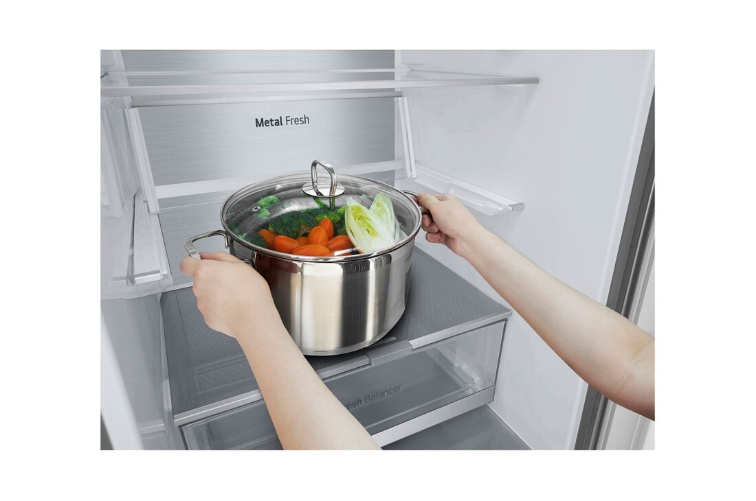 LG 2.03M 387L Jääkaappipakastimet (Prime Silver ) - Energialuokka D, Nature Fresh, Door Cooling+™ ja Smart Diagnosis™, GBV7280DPY, thumbnail 15