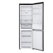 LG 1.86M 344L Jääkaappipakastimet (Matte Black) - Energialuokka E, Nature Fresh, Door Cooling+™ ja Smart Diagnosis™, top door open without food stored, GBV3100EEP, thumbnail 10