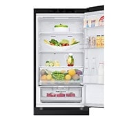 LG 1.86M 344L Jääkaappipakastimet (Matte Black) - Energialuokka E, Nature Fresh, Door Cooling+™ ja Smart Diagnosis™, Front open with food stored, GBV3100EEP, thumbnail 7