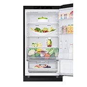 LG 1.86M 344L Jääkaappipakastimet (Matte Black) - Energialuokka E, Nature Fresh, Door Cooling+™ ja Smart Diagnosis™, Front open with food stored, GBV3100EEP, thumbnail 8