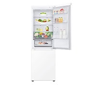 LG 1.86M 344L Jääkaappipakastimet (Valkoinen) - Energialuokka E, Nature Fresh, Door Cooling+™ ja Smart Diagnosis™, Top door open with food, GBV3100ESW, thumbnail 4