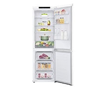LG GBP61SWPGN 1.86M 341L Jääkaappipakastimet (Valkoinen) - Energialuokka D, Door Cooling™ja Smart Diagnosis™, front view with door open with food, GBP61SWPGN, thumbnail 2