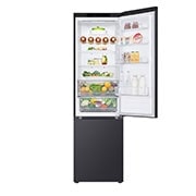 LG 2.03M 387L Jääkaappipakastimet(Matte Black) - Energialuokka D, Door Cooling™ ja Smart Diagnosis™ , top door open with food stored, GBV3200DEP, thumbnail 7