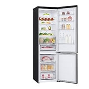 LG 2.03M 387L Jääkaappipakastimet(Matte Black) - Energialuokka D, Door Cooling™ ja Smart Diagnosis™ , Front open with food stored, GBV3200DEP, thumbnail 8