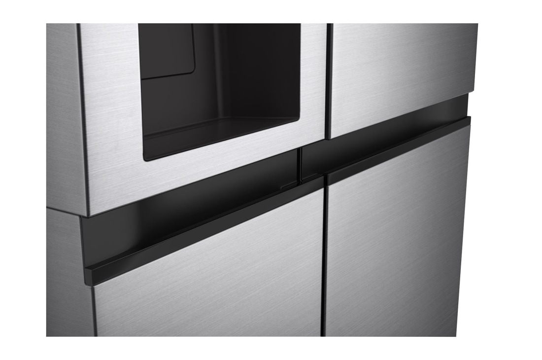 LG 635L Side by Side (Shiny Steel), Energialuokka E, Vesi/jää vesijohtoliitännällä, Smart Diagnosis™ , left perspective, GSLV50PZXE, thumbnail 3