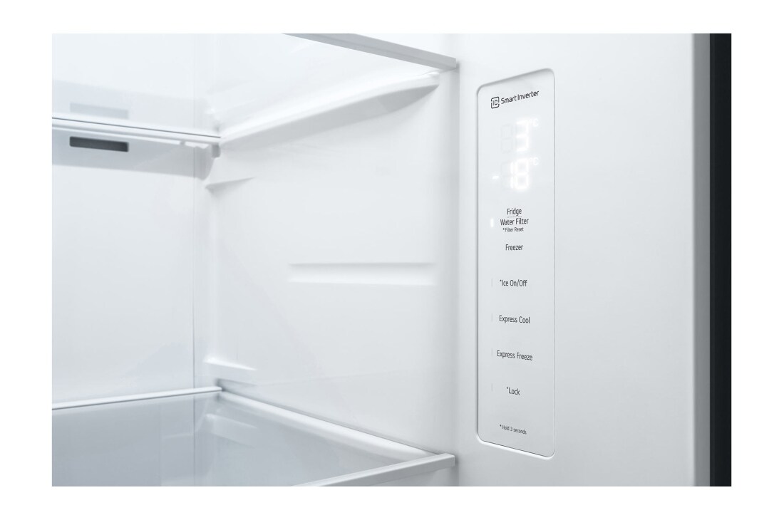 LG 635L Side by Side (Shiny Steel), Energialuokka E, Vesi/jää vesijohtoliitännällä, Smart Diagnosis™ , Detailed view, GSLV50PZXE, thumbnail 6