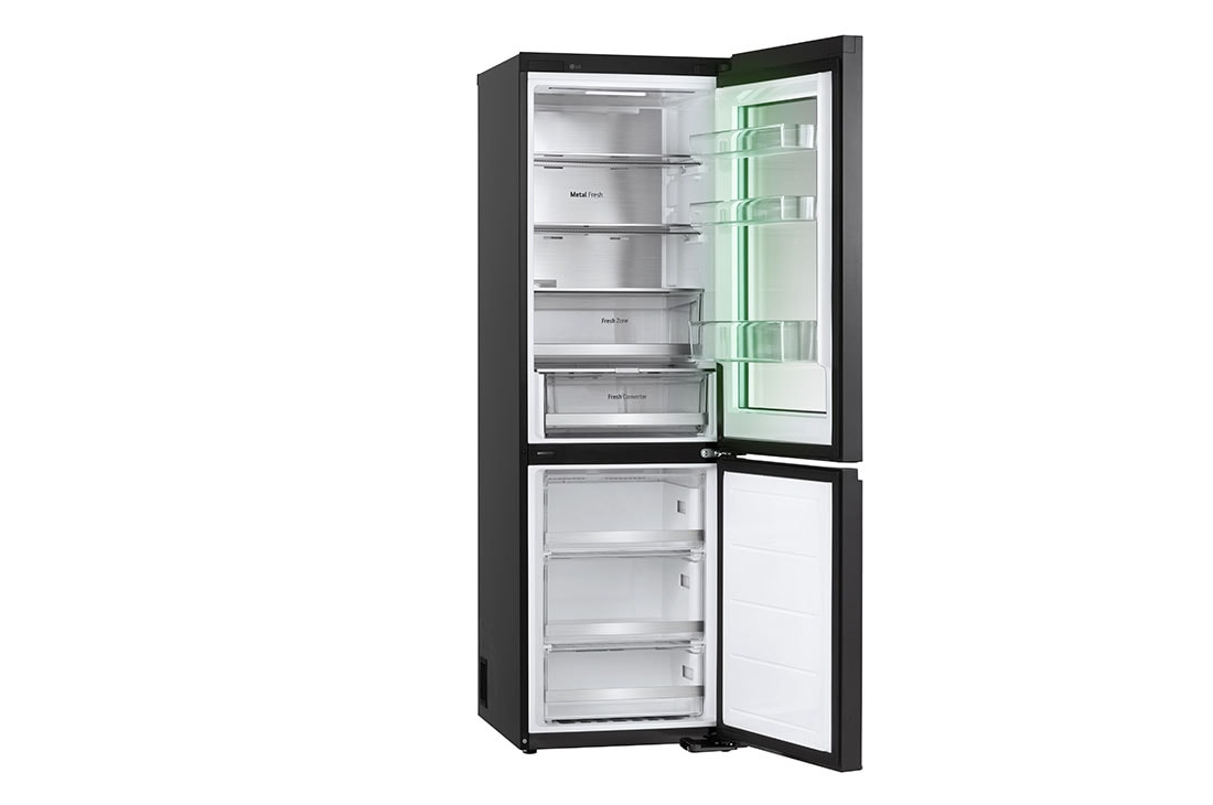 LG 186M 352L Jääkaappipakastimet(Essence Black) - Energialuokka D, InstaView™, Nature Fresh, Door Cooling+™ Smart Diagnosis™ kanssa Wi-Fi, Right side open , GBG7190CEV, thumbnail 14
