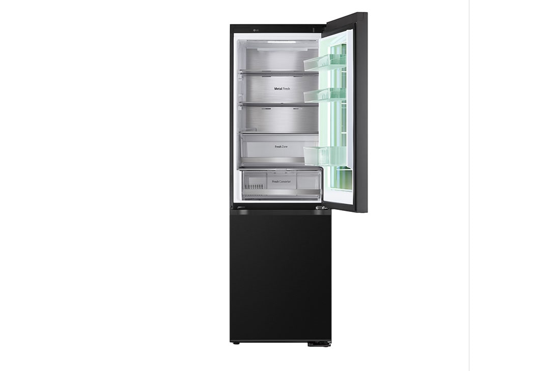 LG 186M 352L Jääkaappipakastimet(Essence Black) - Energialuokka D, InstaView™, Nature Fresh, Door Cooling+™ Smart Diagnosis™ kanssa Wi-Fi, Top door open, GBG7190CEV, thumbnail 5
