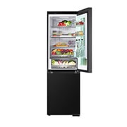 LG 186M 352L Jääkaappipakastimet(Essence Black) - Energialuokka D, InstaView™, Nature Fresh, Door Cooling+™ Smart Diagnosis™ kanssa Wi-Fi, Top door open with food stored, GBG7190CEV, thumbnail 4
