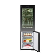 LG 186M 352L Jääkaappipakastimet(Essence Black) - Energialuokka D, InstaView™, Nature Fresh, Door Cooling+™ Smart Diagnosis™ kanssa Wi-Fi, bottom door open with food stored, GBG7190CEV, thumbnail 6