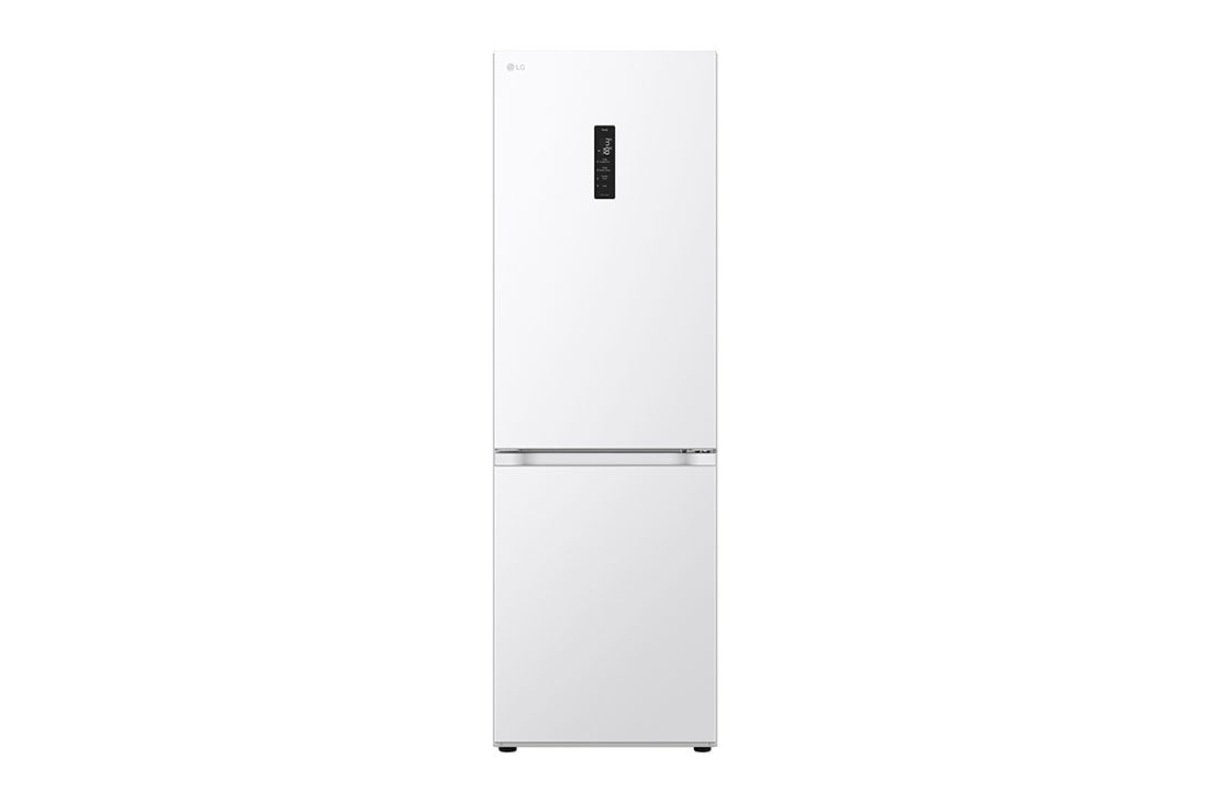 LG 1.86M 344L Jääkaappipakastimet(Valkoinen) - Energialuokka D, Door Cooling™ ja Smart Diagnosis™ kanssa Wi-Fi, Front view, GBV5150DSW