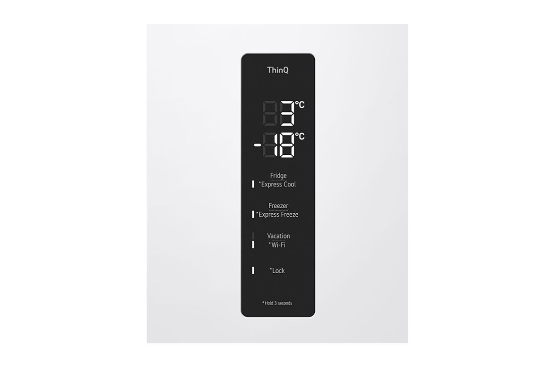 LG 1.86M 344L Jääkaappipakastimet(Valkoinen) - Energialuokka D, Door Cooling™ ja Smart Diagnosis™ kanssa Wi-Fi, Display deatil, GBV5150DSW, thumbnail 6