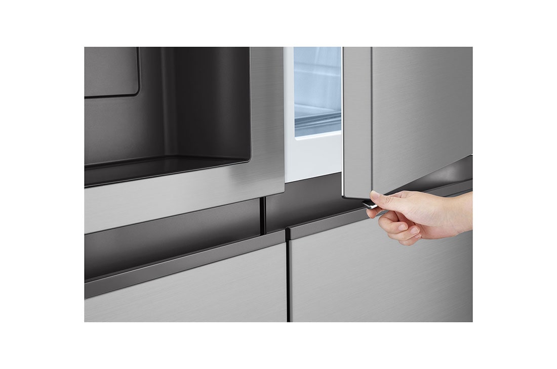 LG 638L Door in Door™ Side by Side (Prime Silver), Energialuokka E, Vesi/jää ilman vesijohtoliitäntää, Smart Diagnosis™ , left view, GSJC40PYPE, thumbnail 10