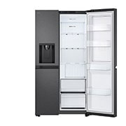 LG 638L Door in Door™ Side by Side (Matte Black), Energialuokka E, Vesi/jää ilman vesijohtoliitäntää, Smart Diagnosis™ , Front open, GSJC40EPPE, thumbnail 5