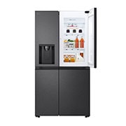 LG 638L Door in Door™ Side by Side (Matte Black), Energialuokka E, Vesi/jää ilman vesijohtoliitäntää, Smart Diagnosis™ , Front open, GSJC40EPPE, thumbnail 6