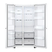 LG 662L Side by Side (Valkoinen), Energialuokka E, Smart Diagnosis™, Front view without food, GSBC40SWPE, thumbnail 3