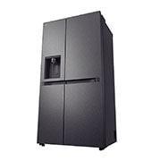 LG 641L Door in Door™ Side by Side (Matte Black), Energialuokka E, Vesi/jää vesijohtoliitännällä, Smart Diagnosis™ , left view, GSLC41EPPE, thumbnail 12