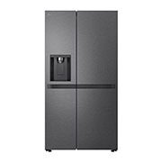 LG 641L Door in Door™ Side by Side (Matte Black), Energialuokka E, Vesi/jää vesijohtoliitännällä, Smart Diagnosis™ , front view, GSLC41EPPE, thumbnail 1