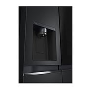 LG 635L InstaView™ Side by Side (Matte Black), Energialuokka E, Vesi/jää vesijohtoliitännällä, Smart Diagnosis™ ja Wi-Fi, _Front Right door Open with Food, GSGV81EPLL, thumbnail 12