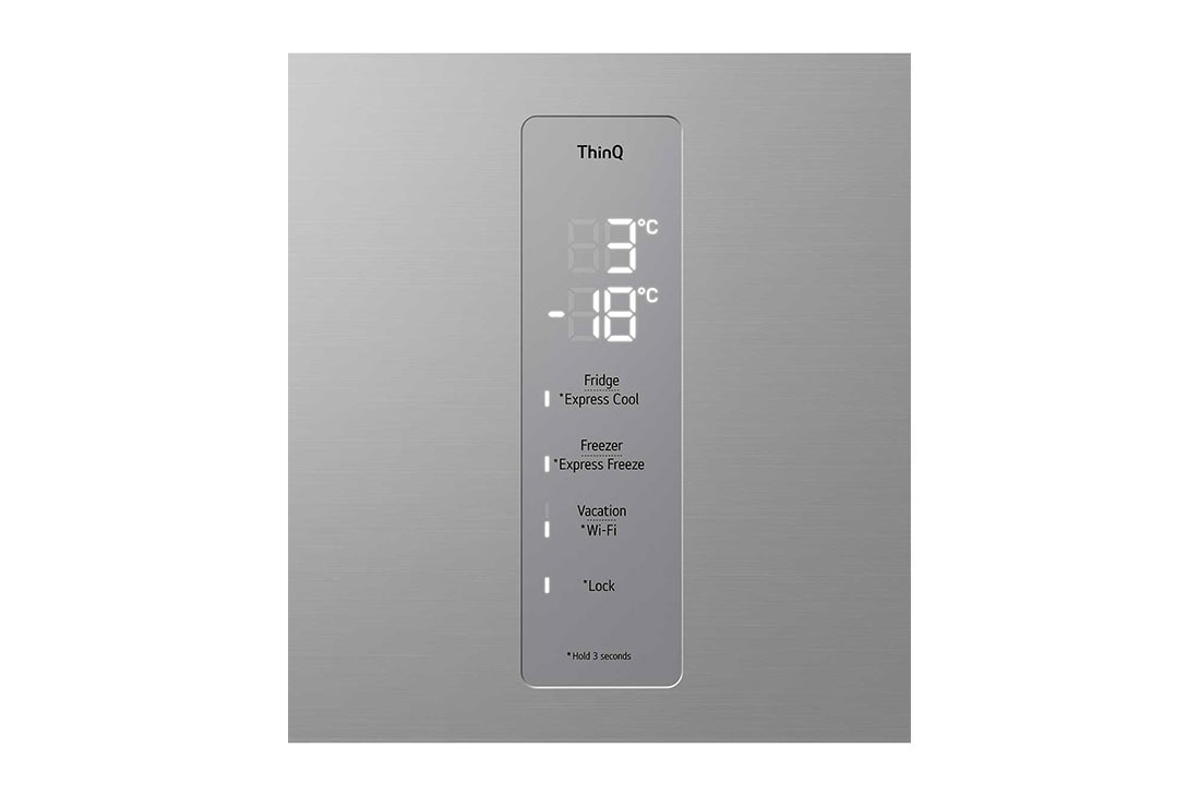LG 1.86M 344L Jääkaappipakastimet (Prime Silver) - Energialuokka D, Nature Fresh, Door Cooling+™ ja Smart Diagnosis™ Wi-Fi, display view, GBV5150DPY, thumbnail 15
