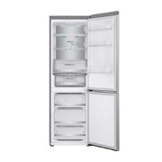 LG 1.86M 344L Jääkaappipakastimet (Prime Silver) - Energialuokka D, Nature Fresh, Door Cooling+™ ja Smart Diagnosis™ Wi-Fi, front door open, GBV5150DPY, thumbnail 3