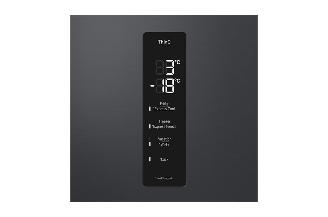 LG 1.86M 344L Jääkaappipakastimet (Essence Matte Black) - Energialuokka D, Nature Fresh, Door Cooling+™ ja Smart Diagnosis™ Wi-Fi, buttom store  without food , GBV5150DEP, thumbnail 6