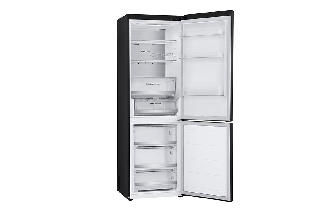 LG 1.86M 344L Jääkaappipakastimet (Essence Matte Black) - Energialuokka D, Nature Fresh, Door Cooling+™ ja Smart Diagnosis™ Wi-Fi, left side view , GBV5150DEP, thumbnail 12