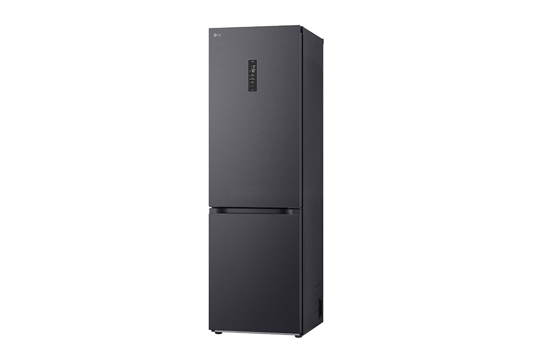 LG 1.86M 344L Jääkaappipakastimet (Essence Matte Black) - Energialuokka D, Nature Fresh, Door Cooling+™ ja Smart Diagnosis™ Wi-Fi, side view, GBV5150DEP, thumbnail 14