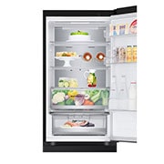 LG 1.86M 344L Jääkaappipakastimet (Essence Matte Black) - Energialuokka D, Nature Fresh, Door Cooling+™ ja Smart Diagnosis™ Wi-Fi, top drawer view with food , GBV5150DEP, thumbnail 9