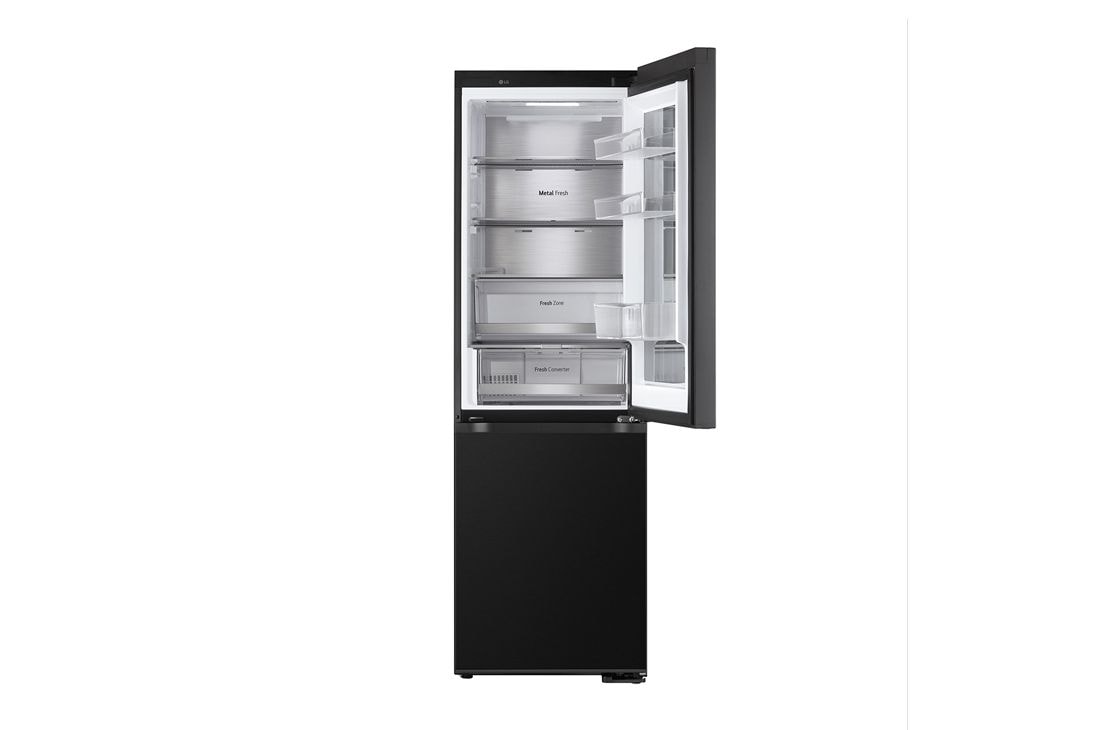 LG 186M 349L Jääkaappipakastimet(Essence Black) - Energialuokka C, InstaView™, Nature Fresh, Door Cooling+™ Smart Diagnosis™ Wi-Fi, Top door open, GBG5160CEV, thumbnail 5