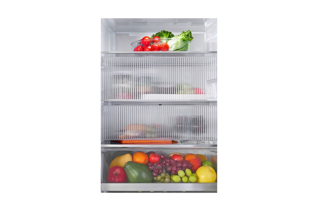 LG 186M 349L Jääkaappipakastimet(Essence Black) - Energialuokka C, InstaView™, Nature Fresh, Door Cooling+™ Smart Diagnosis™ Wi-Fi, food stored and covered, GBG5160CEV, thumbnail 9
