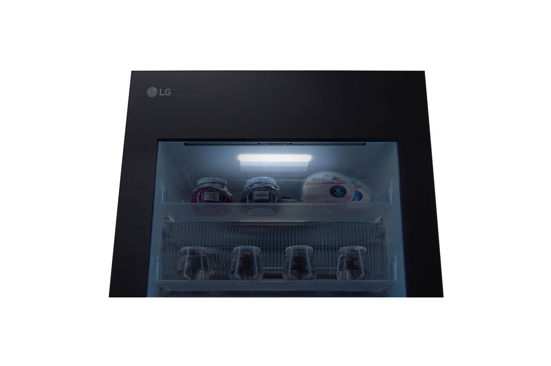 LG 186M 349L Jääkaappipakastimet(Essence Black) - Energialuokka C, InstaView™, Nature Fresh, Door Cooling+™ Smart Diagnosis™ Wi-Fi, closeup view of display, GBG5160CEV, thumbnail 13