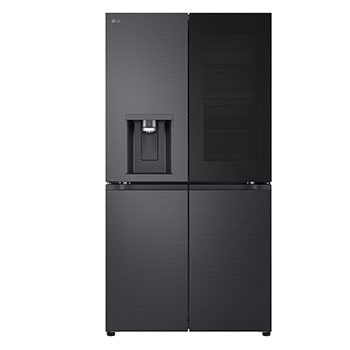 LG 638L InstaView Craft Ice French Door Side-by-Side (Essence Black Steel) - Energialuokka E, Vesi/jää ilman vesijohtoliitäntää, Smart Diagnosis™ med Wi-Fi, Front view, GMG960EVEE, thumbnail 1