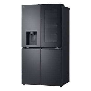 LG 638L InstaView Craft Ice French Door Side-by-Side (Essence Black Steel) - Energialuokka E, Vesi/jää ilman vesijohtoliitäntää, Smart Diagnosis™ med Wi-Fi, left side view, GMG960EVEE, thumbnail 13