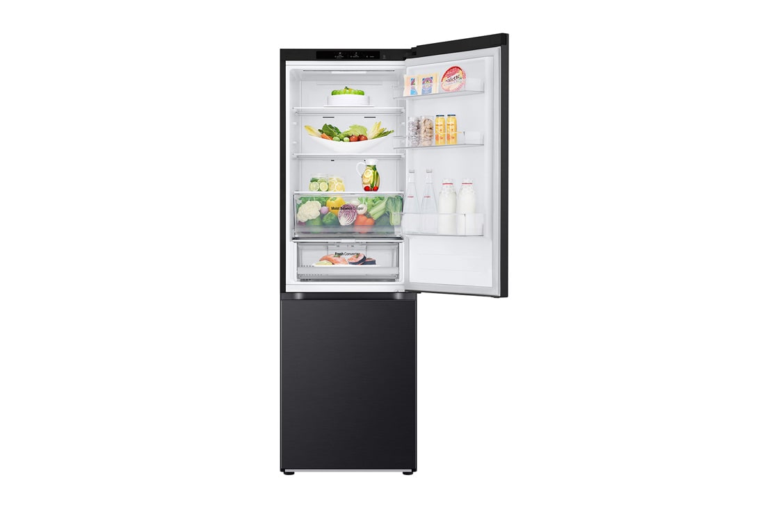 LG 1.86M 344L Jääkaappipakastimet (Essence Matte Black) - Energialuokka A, Door Cooling™ ja Smart Diagnosis™ , FrontTopOpen_Food2, GBV3100AEP, thumbnail 6