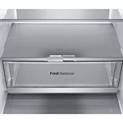 LG 1.86M 344L Jääkaappipakastimet (Essence Black) - Energialuokka E, Nature Fresh, Door Cooling+™ ja Smart Diagnosis™ - Wi-Fi, front empty view, GBV7170EEV, thumbnail 7