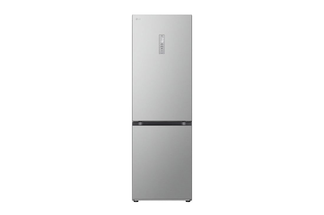 LG 1.86M 344L Jääkaappipakastimet (Prime Silver) - Energialuokka E, Nature Fresh, Door Cooling+™ ja Smart Diagnosis™ - Wi-Fi, front view, GBV7170EPY