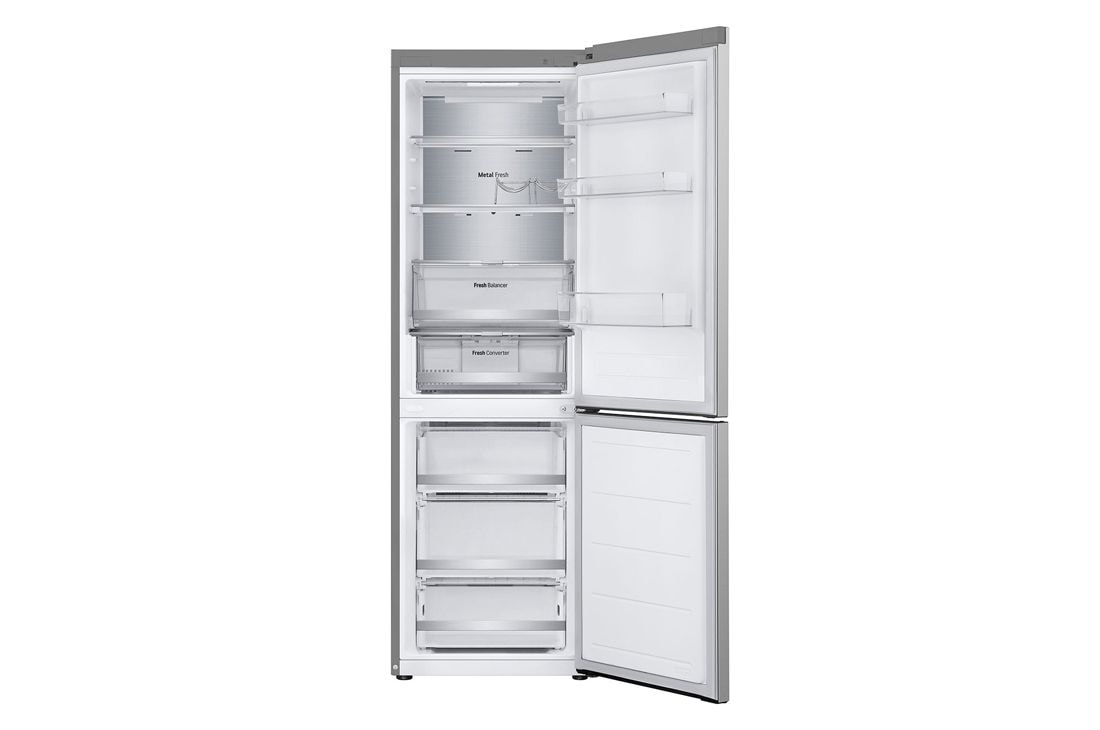 LG 1.86M 344L Jääkaappipakastimet (Prime Silver) - Energialuokka E, Nature Fresh, Door Cooling+™ ja Smart Diagnosis™ - Wi-Fi, right side empty view, GBV7170EPY, thumbnail 11