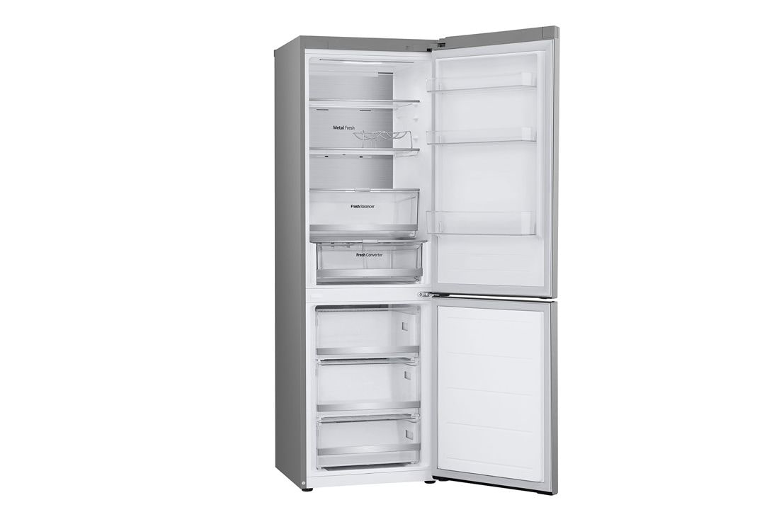 LG 1.86M 344L Jääkaappipakastimet (Prime Silver) - Energialuokka E, Nature Fresh, Door Cooling+™ ja Smart Diagnosis™ - Wi-Fi, slightly right side view, GBV7170EPY, thumbnail 15