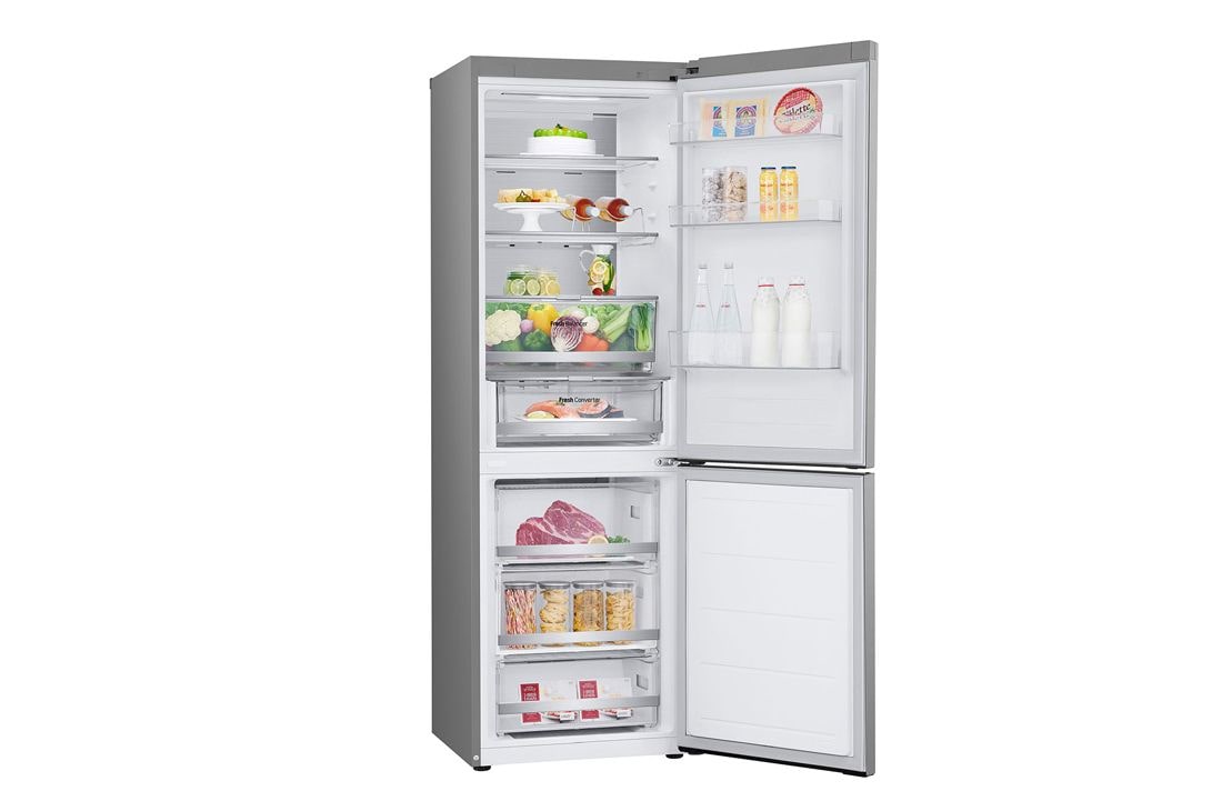 LG 1.86M 344L Jääkaappipakastimet (Prime Silver) - Energialuokka E, Nature Fresh, Door Cooling+™ ja Smart Diagnosis™ - Wi-Fi, slightly left side view, GBV7170EPY, thumbnail 16