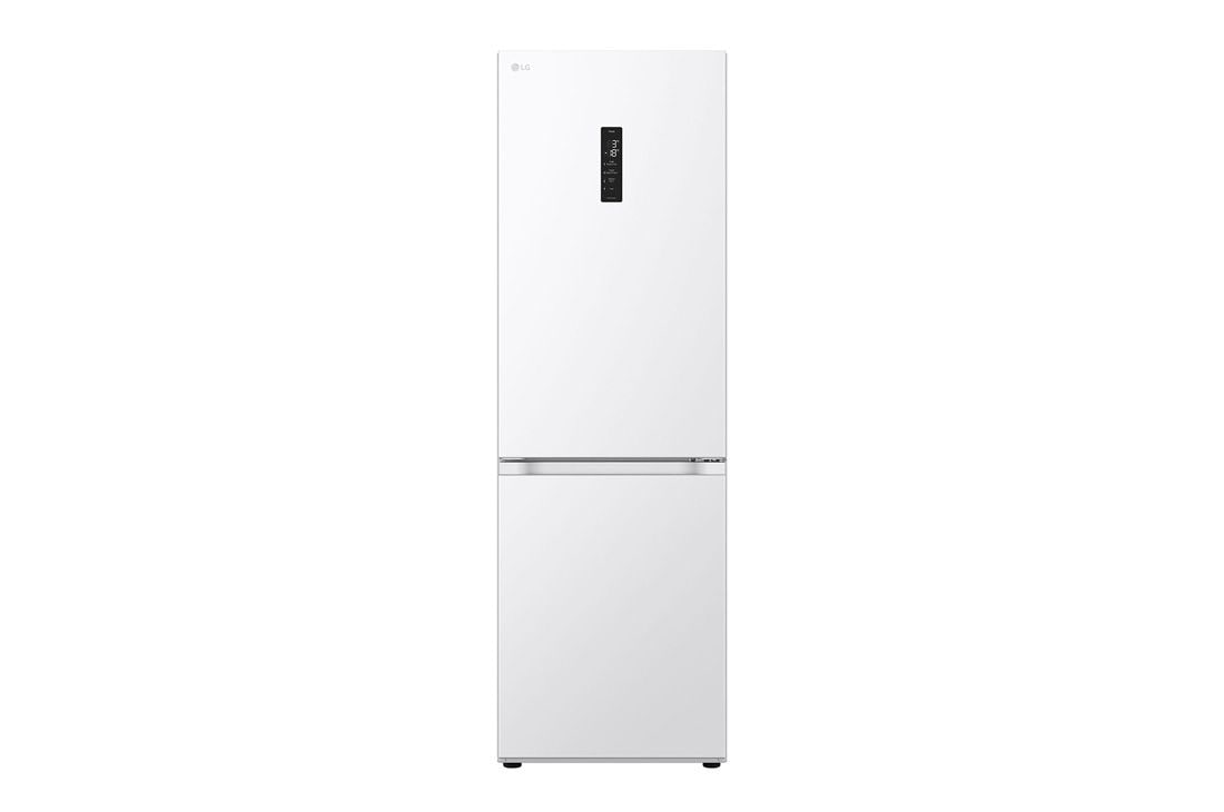 LG 1.86M 344L Jääkaappipakastimet (Valkoinen) - Energialuokka E, Nature Fresh, Door Cooling+™ ja Smart Diagnosis™ - Wi-Fi, front view, GBV7170ESW