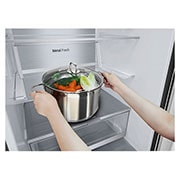 LG 2.03M 387L Jääkaappipakastimet (Essence Black) - Energialuokka A, Nature Fresh, Door Cooling+™ ja Smart Diagnosis™, top door empty , GBVE2801EV, thumbnail 9