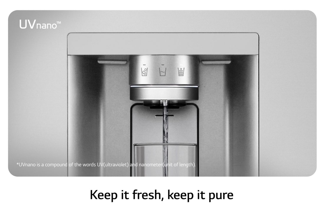 LG 637L French Door Side-by-Side (Prime Silver), Energialuokka E,  Vesi/jää vesijohtoliitännällä, Smart Diagnosis™, UVnano, GML960PYFE, thumbnail 3