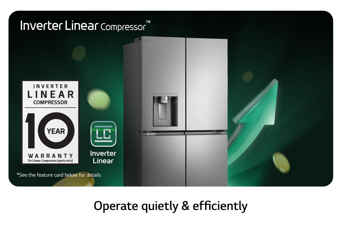 LG 637L French Door Side-by-Side (Prime Silver), Energialuokka E,  Vesi/jää vesijohtoliitännällä, Smart Diagnosis™, Inverter Linear Compressor, GML960PYFE, thumbnail 5