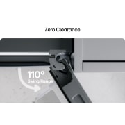 LG 1.86m 333L Jääkaappipakastin (Valkoinen) | Energialuokka D, Door Cooling+™ ja Smart Diagnosis™ Wi-Fi-yhteydellä, Ylänäkymä LG-jääkaappipakastimesta (GBBS726CPY), matte black -jääkaappi vasemmalla ja kaappiseinä oikealla, GBBS514DSW, thumbnail 3