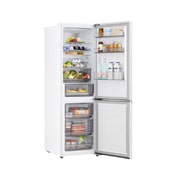 LG 1.86M 333L Jääkaappipakastimet (Valkoinen) - Energialuokka C, Nature Fresh, Door Cooling+™ ja Smart Diagnosis™ Wi-Fi, LG-jääkaappipakastin (GBBS515CSW) korkeassa beigessä kaapistossa ja valkoiset nuolet osoittavat ylä-, sivu- ja etupintoja, GBBS515CSW, thumbnail 6