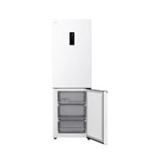 LG 1.86M 333L Jääkaappipakastimet (Valkoinen) - Energialuokka C, Nature Fresh, Door Cooling+™ ja Smart Diagnosis™ Wi-Fi, LG-jääkaappipakastimen (GBBS515CSW) hylly korostettuna sinisellä ja nuolilla ylös ja alas; oikealla on taitettu hylly ja 2 vesipulloa, GBBS515CSW, thumbnail 11